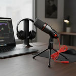 Imagen de Micrófono Condensador Podcast Con Tripode Para Pc Notebook E