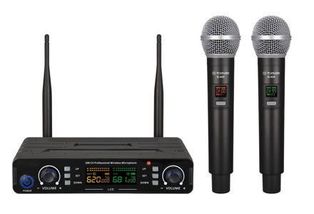 Imagen de Microfono Inalambrico De Mano Con Base X 2 Calidad A