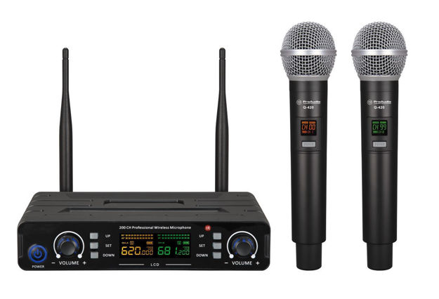 Imagen de Microfono Inalambrico De Mano Con Base X 2 Calidad A