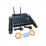 Imagen de CONSOLA MIXER AUDIO 6 CANALES + 2 MICROFONOS INALAMBRICOS