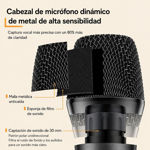 Imagen de MICROFONO INALAMBRICO X 2 CON BASE RECARGABLE UHF FREC VARIABLE