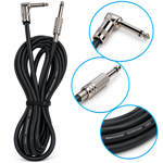 Imagen de Cable Plug 1/4 A Plug 1/4  Acodado Conectores Metalicos 3mts