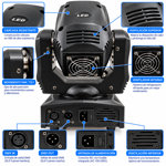 Imagen de Cabeza Movil Led 60w Prisma + Gobos + Colores Gcm Pro Line